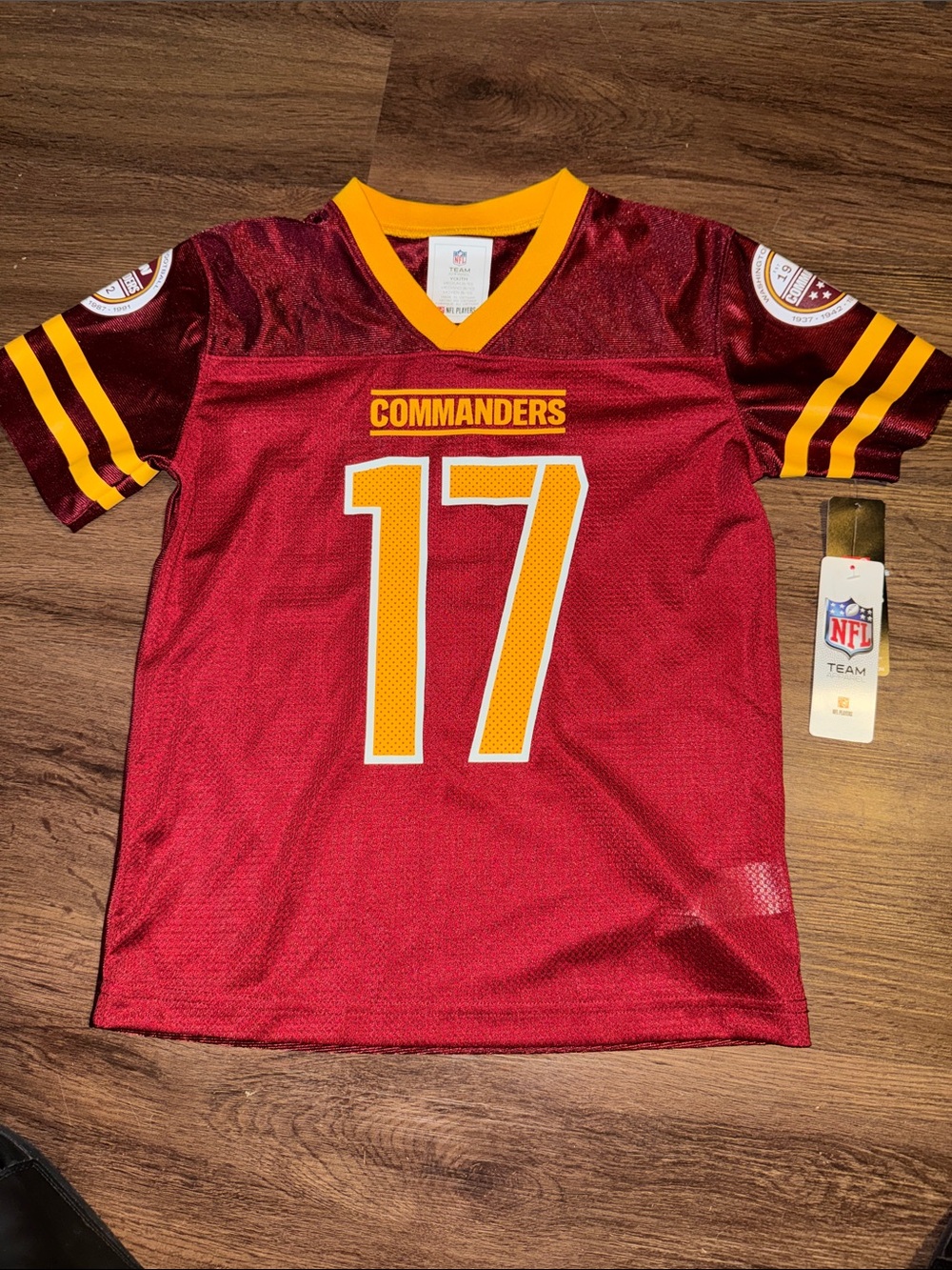 NFL Youth Burgundy & Gold Commanders Jersey #17